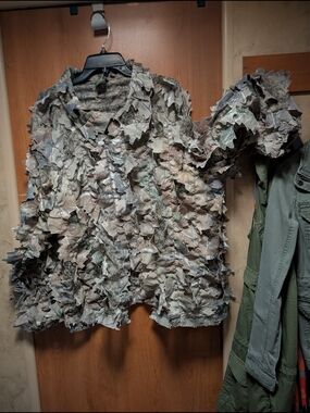 Cabela's Camouflage Military Ghillie-Style Field Jacket - Green Tan Gray